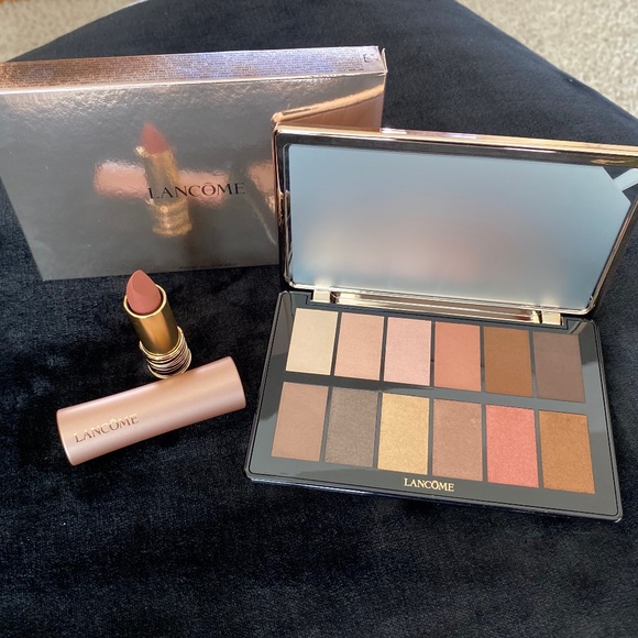 NEW Lancome 2024 Holiday Rose Gold palette eyeshadow/210 Lancome lipstick bundle